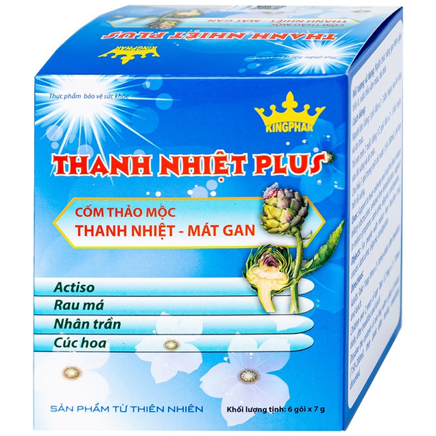 Gói cốm Thanh Nhiệt Plus Kingphar hỗ trợ giải độc, mát gan (7g x 6 gói)