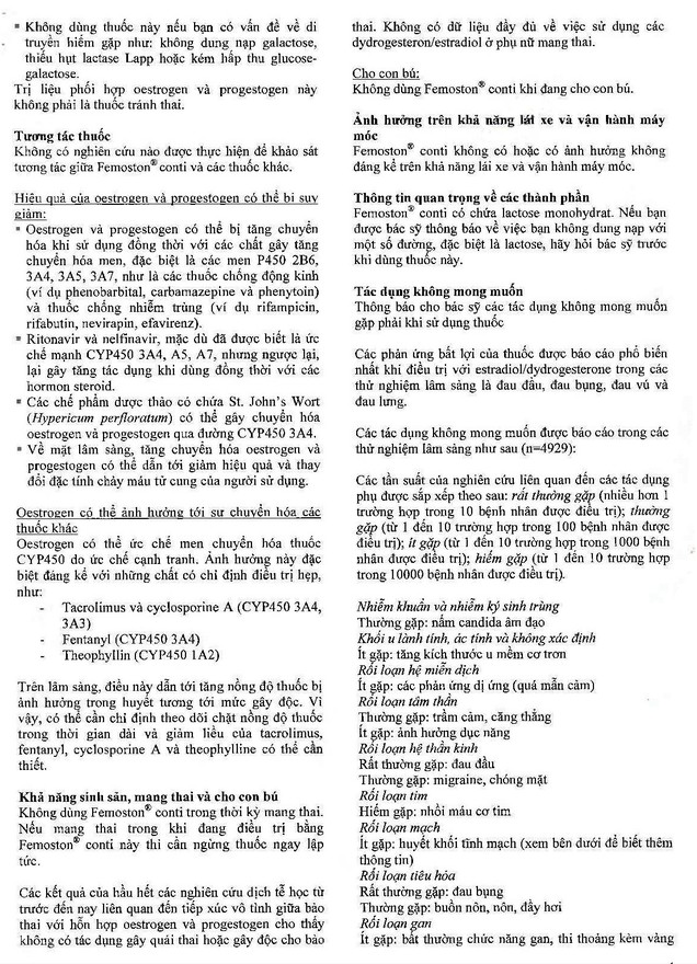 Thuốc Femoston Conti 1mg/5mg Abbott điều trị thiếu hụt estrogen (1 vỉ x 28 viên)