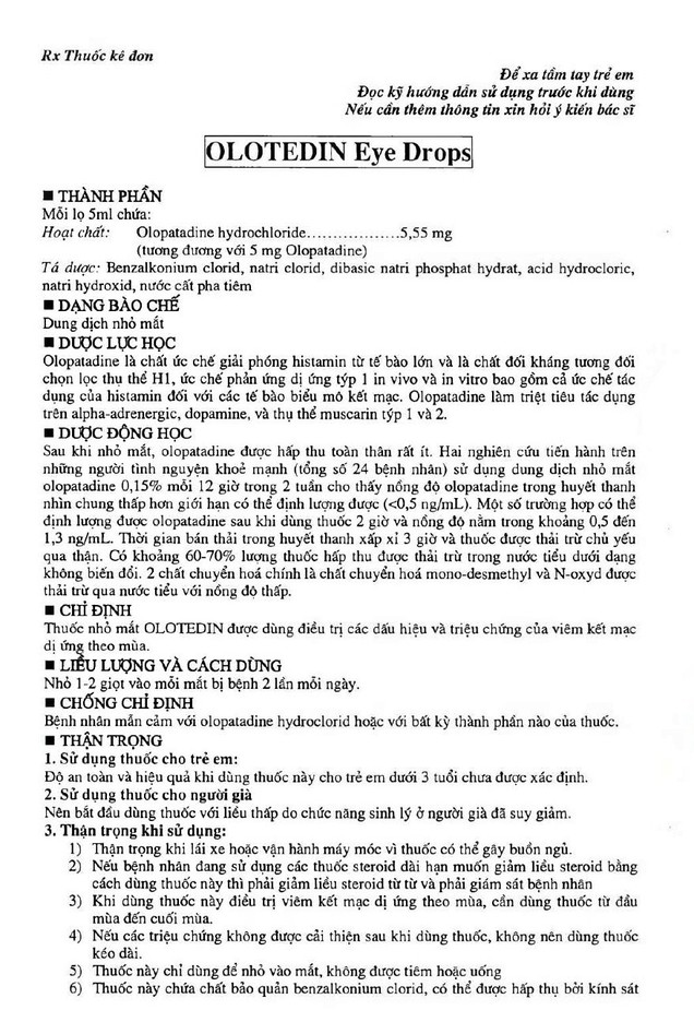 Thuốc nhỏ mắt Olotedin Eye Drops Samchundang Pharm hỗ trợ điều trị viêm kết mạc (5ml)