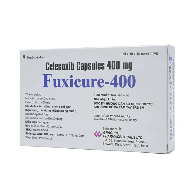 Thuốc Fuxicure-400mg Gracure điều trị thoái hóa khớp (3 vỉ x 10 viên)