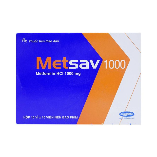 Thuốc Metsav 1000mg Savi điều trị đái tháo đường type 2 (10 vỉ x 10 viên)