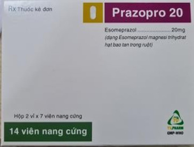 Thuốc Prazo Pro 20mg TV.Pharm điều trị loét dạ dày, tá tràng (2 vỉ x 7 viên)