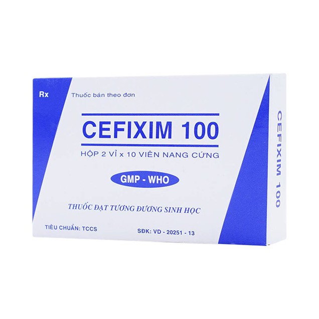 Thuốc Cefixim 100mg Tipharco điều trị nhiễm khuẩn, kháng viêm (2 vỉ x 10 viên)