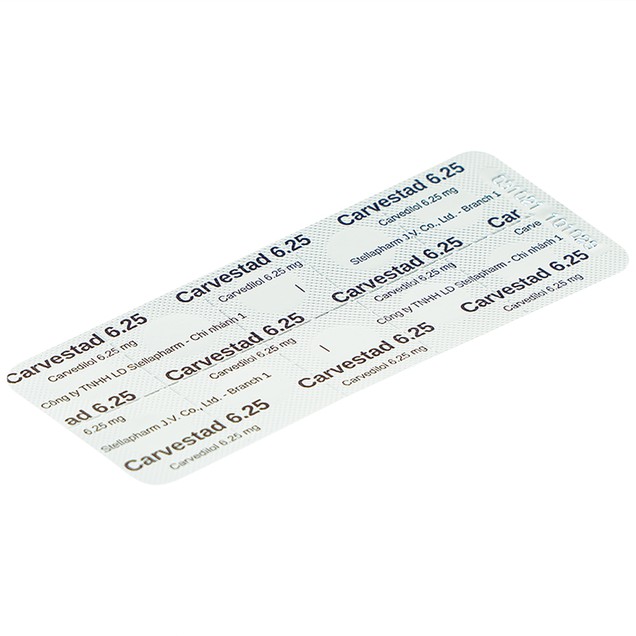 Thuốc Carvestad 6.25mg Stella điều trị tăng huyết áp (3 vỉ x 10 viên)