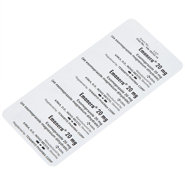 Thuốc Emanera 20mg KRKA điều trị trào ngược dạ dày và viêm loét dạ dày (28 viên)