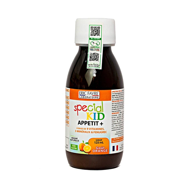 Siro Special Kid Appetit+ Eric Favre Wellness vị cam hỗ trợ tăng cường tiêu hóa (125ml)