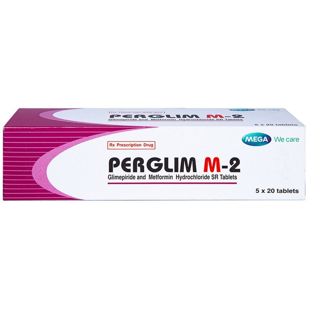 Thuốc Perglim M-2 MEGA We care điều trị tiểu đường type 2 (5 vỉ x 20 viên)