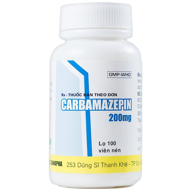 Thuốc Carbamazepin 200mg Danapha điều trị bệnh động kinh (100 viên)