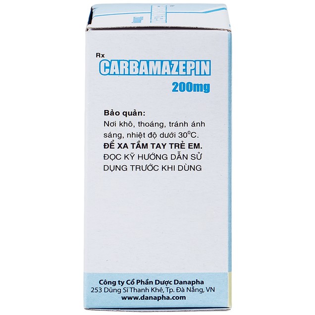Thuốc Carbamazepin 200mg Danapha điều trị bệnh động kinh (100 viên)