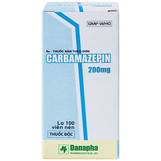 Thuốc Carbamazepin 200mg Danapha điều trị bệnh động kinh (100 viên)