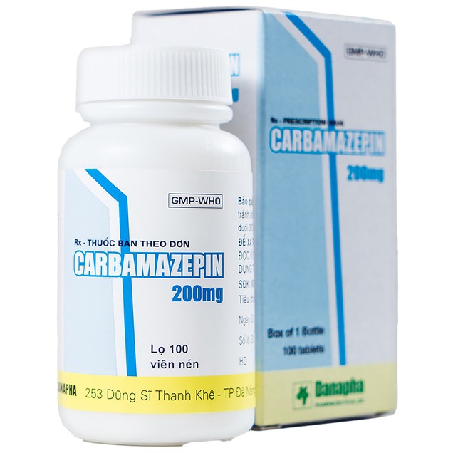 Thuốc Carbamazepin 200mg Danapha điều trị bệnh động kinh (100 viên)