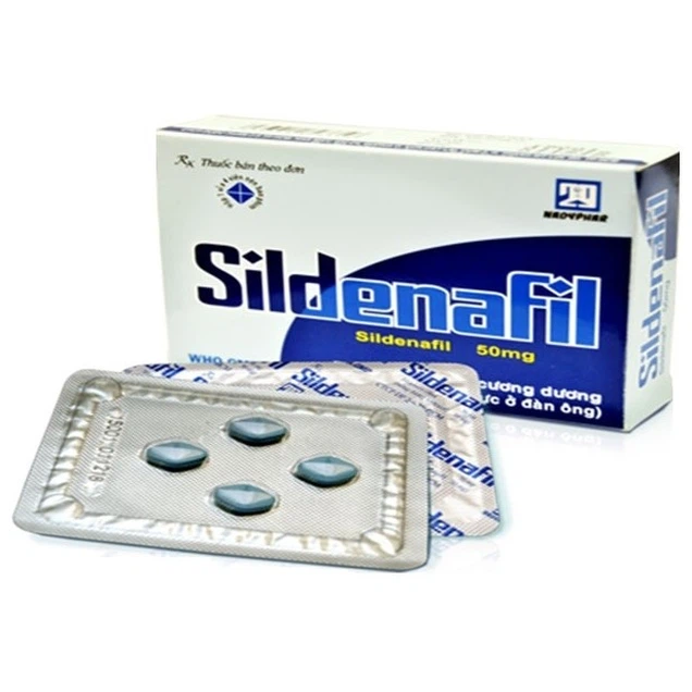 Thuốc Sildenafil 50mg Nadyphar điều trị rối loạn cương dương (4 viên)