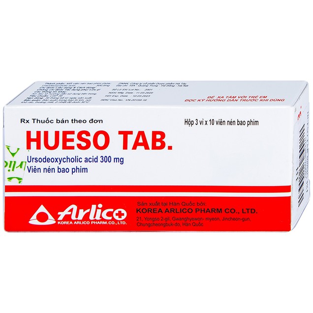 Thuốc Hueso Tab 300mg Arlico điều trị bệnh gan, sỏi túi mật (3 vỉ x 10 viên)