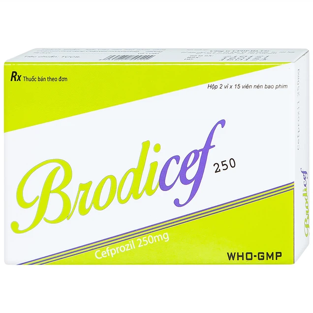 Thuốc Brodicef 250mg Hataphar điều trị nhiễm trùng nhẹ, trung bình (2 vỉ x 15 viên)