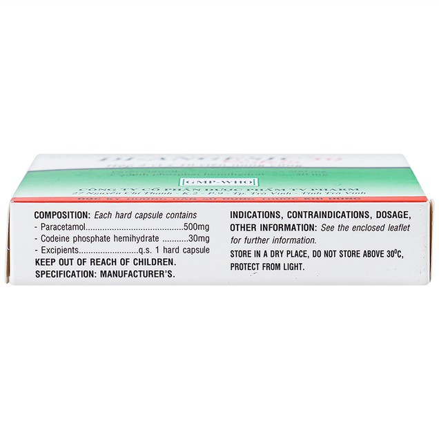Thuốc Di-Angesic 30 Codein TV.pharm hỗ trợ giảm đau cấp tính mức độ trung bình (20 viên)