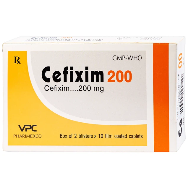 Thuốc Cefixim 200mg Pharimexco điều trị nhiễm khuẩn, viêm thận, họng (2 vỉ x 10 viên)