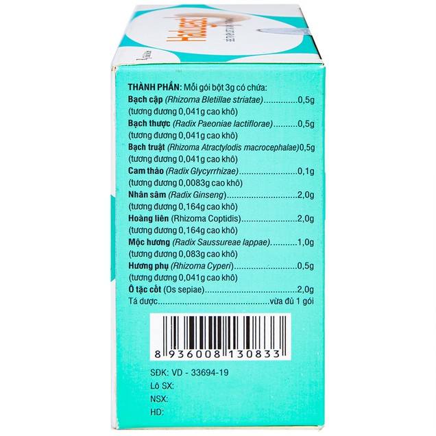 Thuốc bột Hadugast Hải Dương hỗ trợ điều trị viêm loét dạ dày - tá tràng (20 gói x 3g)