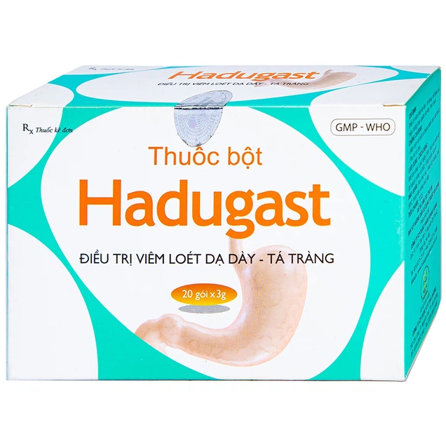 Thuốc bột Hadugast Hải Dương hỗ trợ điều trị viêm loét dạ dày - tá tràng (20 gói x 3g)