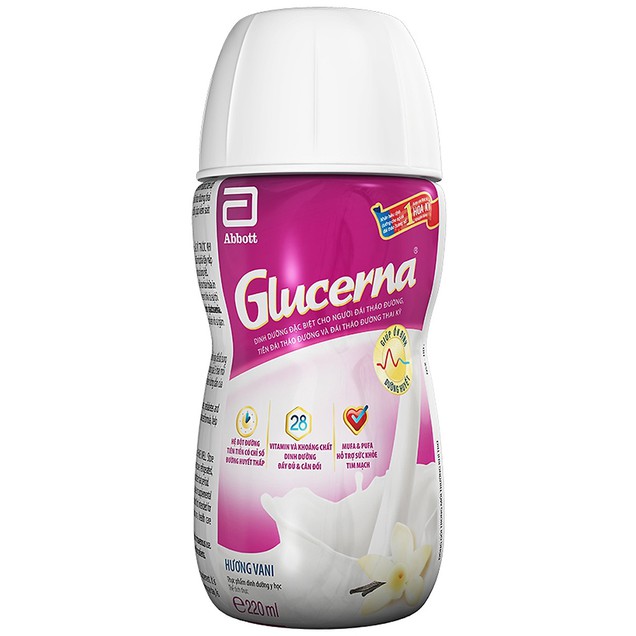 Sữa Glucerna Abbott hương Vani bổ sung dưỡng chất cho người tiểu đường (220ml)