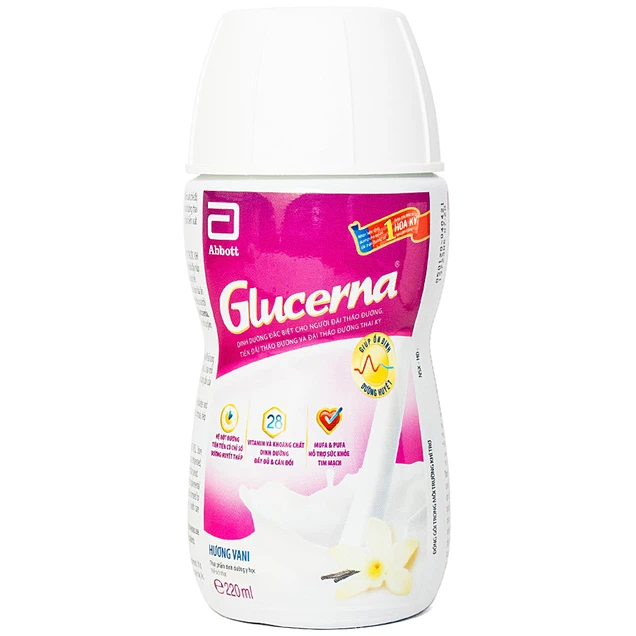 Sữa Glucerna Abbott hương Vani bổ sung dưỡng chất cho người tiểu đường (220ml)