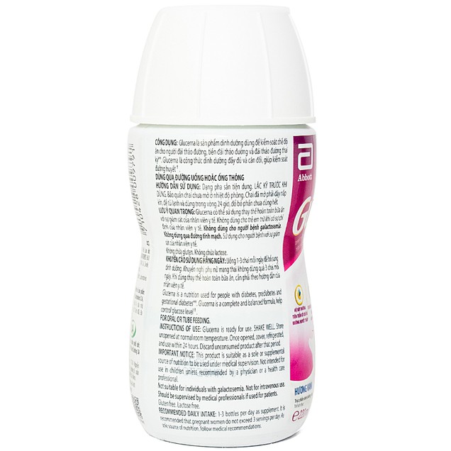 Sữa Glucerna Abbott hương Vani bổ sung dưỡng chất cho người tiểu đường (220ml)