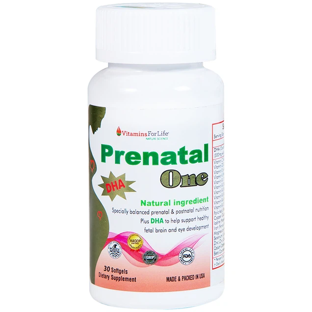 Viên uống Prenatal One Vitamins For Life cung cấp DHA, vitamin và khoáng chất thiết yếu (30 viên)