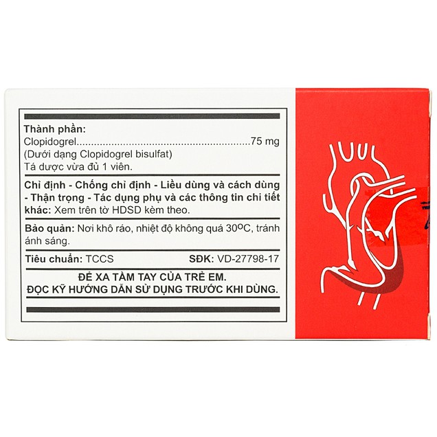 Thuốc AtiDogrel 75mg An Thiên hỗ trợ điều trị sau nhồi máu cơ tim (10 vỉ x 10 viên)