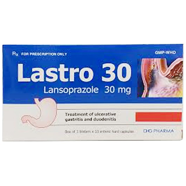 Thuốc Lastro 30mg DHG điều trị viêm thực quản (3 vỉ x 10 viên)