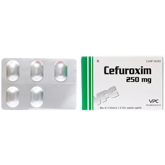 Thuốc Cefuroxim 250mg Pharimexco điều trị nhiễm khuẩn đường hô hấp (4 vỉ x 5 viên)