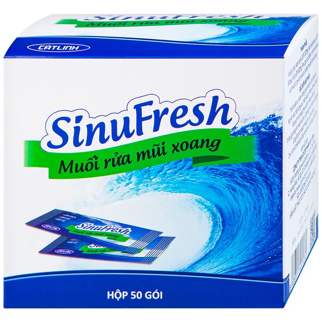 Muối rửa mũi xoang Sinufresh Cát Linh vệ sinh, bảo vệ khoang mũi (50 gói)
