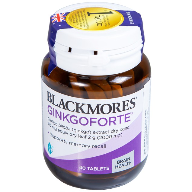 Viên uống Blackmores Ginkgoforte hỗ trợ tuần hoàn máu não (40 viên)