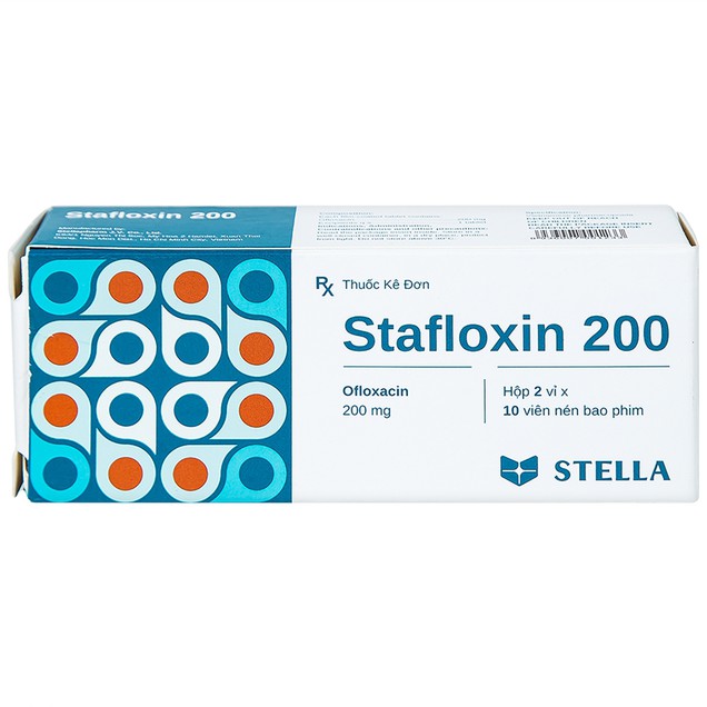 Thuốc Stafloxin 200mg Stella điều trị viêm tuyến tiền liệt, lậu (20 viên)