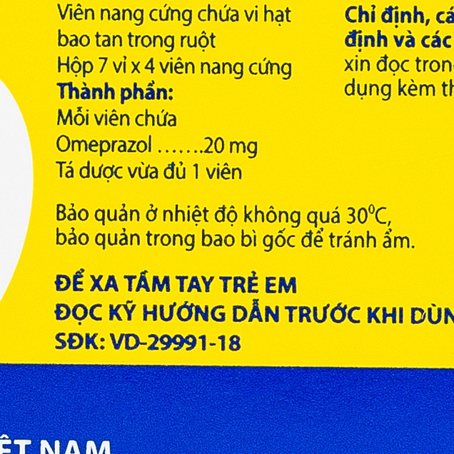 Thuốc Mepraz 20mg Sanofi điều trị ngắn hạn loét tá tràng tiến triển (7 vỉ x 4 viên)