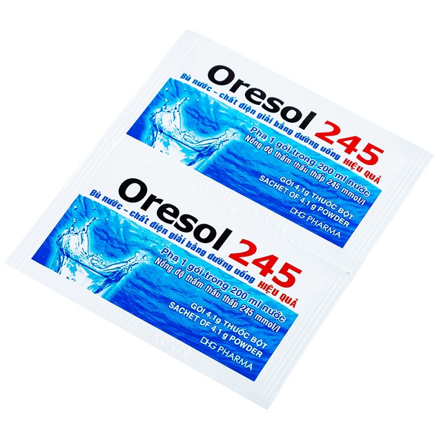 Thuốc Oresol 245 bù nước, bổ sung chất điện giải (4,1g x 20 gói)