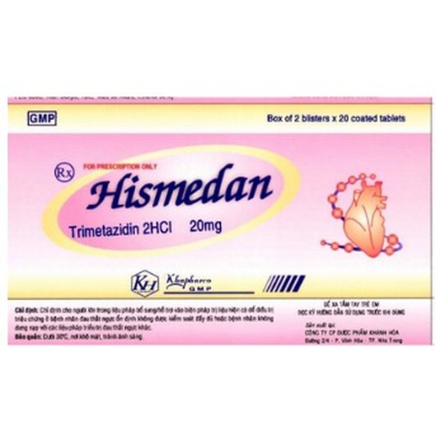 Thuốc Hismedan 20mg Khánh Hòa điều trị triệu chứng đau thắt ngực ổn định (40 viên)