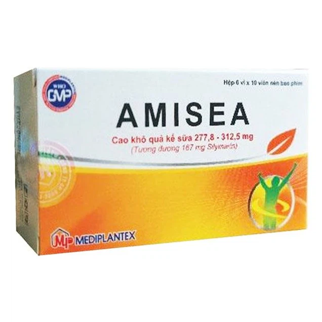 Thuốc Amisea 167mg Mediplantex hỗ trợ điều trị viêm gan, xơ gan (6 vỉ x 10 viên)