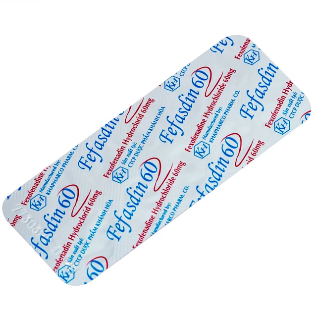 Thuốc Fefasdin 60 Khapharco điều trị viêm mũi dị ứng, mày đay (10 vỉ x 10 viên)