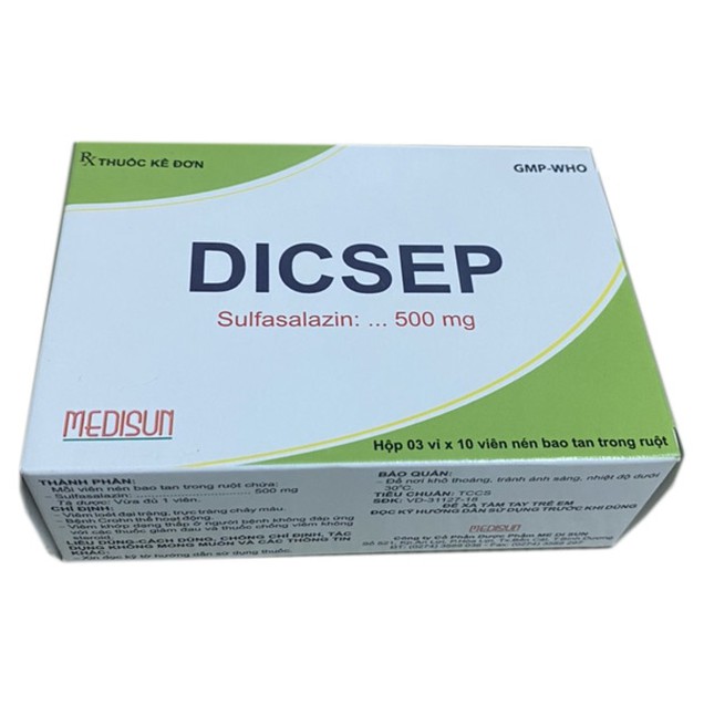 Thuốc Dicsep 500mg Medisun điều trị viêm loét đại tràng (30 viên)