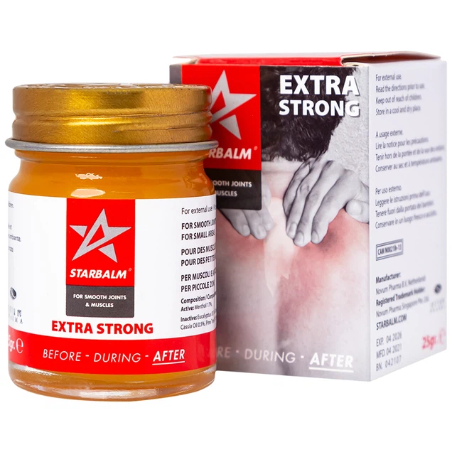 Cao Starbalm đỏ hỗ trợ giảm mỏi cơ, tăng tuần hoàn máu qua các cơ (25g)
