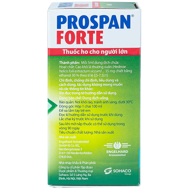 Siro ho Prospan Forte Engelhard điều trị viêm phế quản cho người lớn (100ml)