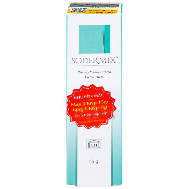 Kem bôi Sodermix Cream hỗ trợ điều trị viêm da cơ địa, chàm sữa (15g)