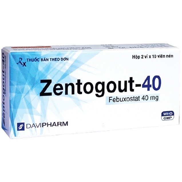 Thuốc Zentogout 40mg Đạt Vi Phú điều trị uric huyết mạn tính (20 viên)