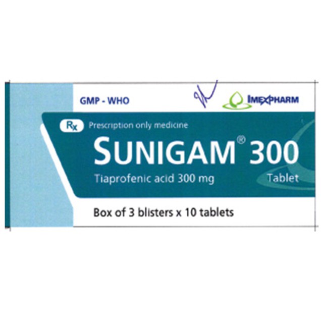 Thuốc Sunigam 300mg Imexpharm giúp giảm đau, kháng viêm (3 vỉ x 10 viên)