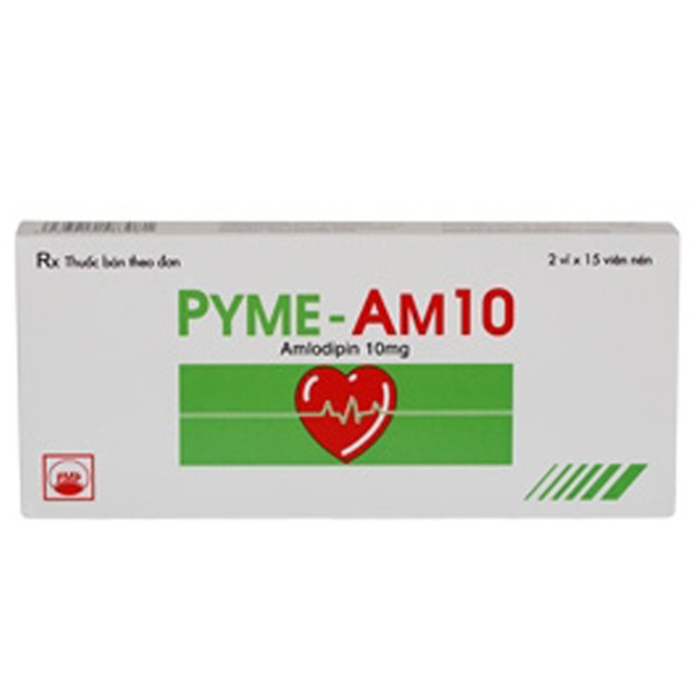 Thuốc Pyme-Am10 Pymepharco điều trị tăng huyết áp (2 vỉ x 15 viên)