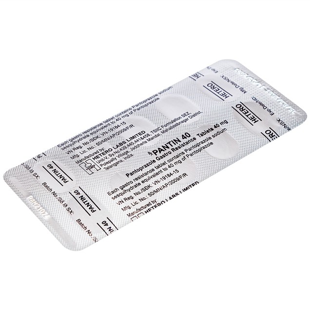 Thuốc Pantin 40mg Hetero điều trị viêm loét thực quản (3 vỉ x 10 viên)
