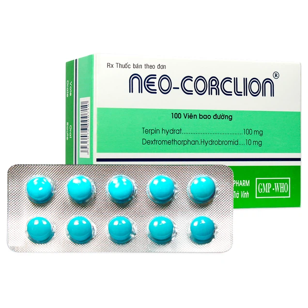 Thuốc Neo-Corclion TV.Pharm điều trị ho, long đờm, ho mãn tính (10 vỉ x 10 viên)