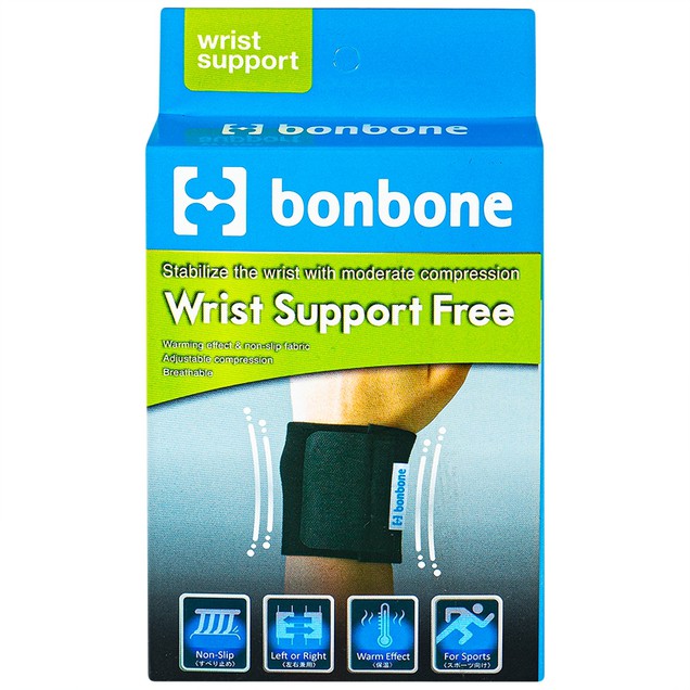 Đai nẹp cổ tay Wrist Supporter Free Size Bonbone hỗ trợ cố định cổ tay