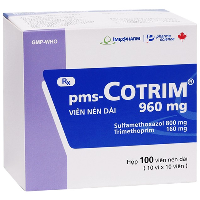 Thuốc pms-Cotrim 960mg Imexpharm điều trị nhiễm khuẩn đường tiết niệu (100 viên)