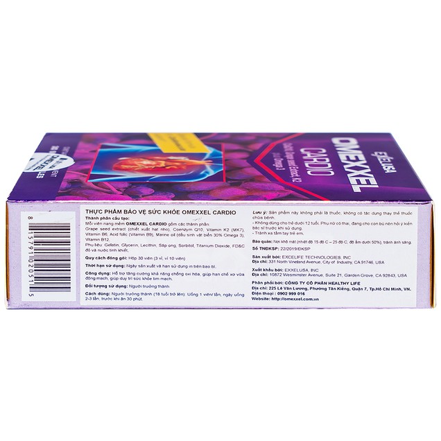 Viên uống Omexxel Cardio Excelife hỗ trợ duy trì sức khỏe tim mạch (30 viên)