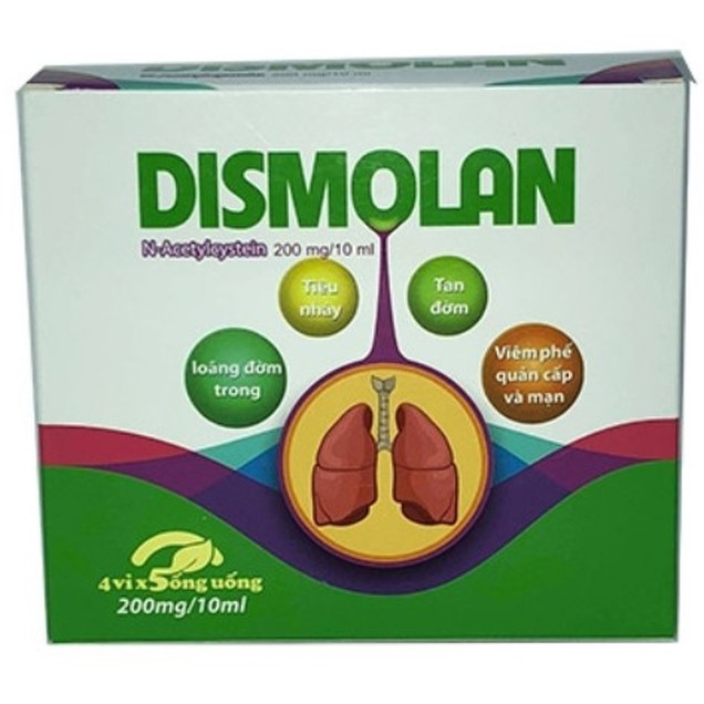 Thuốc Dismolan 200mg/10ml CPC1 tiêu nhầy trong bệnh nhầy nhớt (4 vỉ x 5 ống)